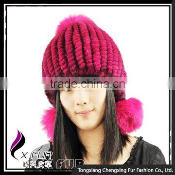 CX- C-72E Fashion Fox Fur Wholesale Winter Knitted Hats