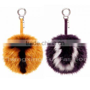 CX-R-38 Highly Genuine Fox Fur Ball Keychain Trinket Alphanumeric Bags Accessories Key Chain photo-4
