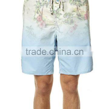 2015 new design 100% cotton mens printed shorts mens swim short beach style blue color fashion mens shorts