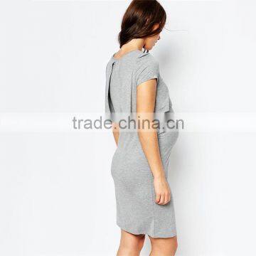 Double Layer Bodycon Maternity Wear Dress Wholesale Plain Maternity Wear Clothes photo-4