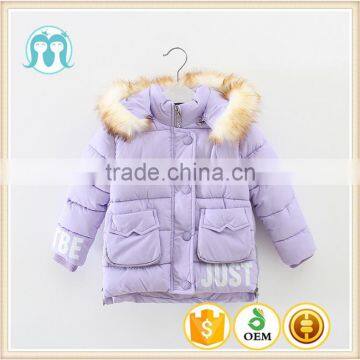 Children Cotton Coat Winter girls purple Jacket Kids Baby Hooded Nylon Warm Outwear Cotton Jacket Wholesale