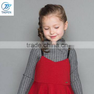 2017 Spring Girls Knnitted T Shirt Kids High Neck Base Shirt Girls Pullover Top photo-4