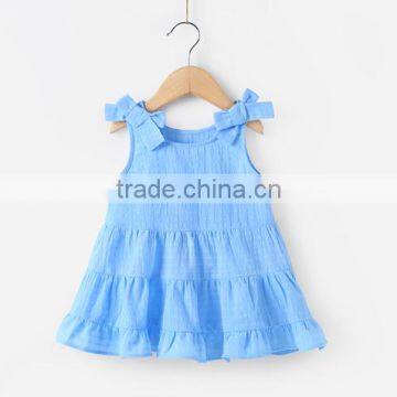 Baby Cotton Frocks Designs Bowknot New Model Girl Dress Muslim Fancy Clothing