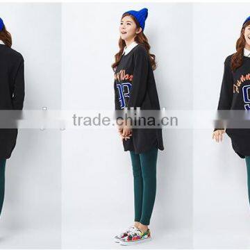 Female Hemp Grey Long-sleeved Straight Front Piece Print Dress photo-2