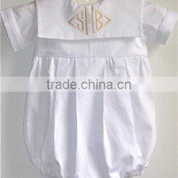 High Quality Cotton White Boy newborn baby clothing Bubble Romper