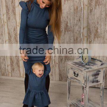 Designer Baby Frocks Mother Daughter Matching Long Sleeves Party Dress photo-2