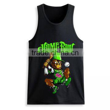 Cheap Printed Front 100 Cotton Wholesale Men Bodybuilding Custom Stringer Tank Top photo-2