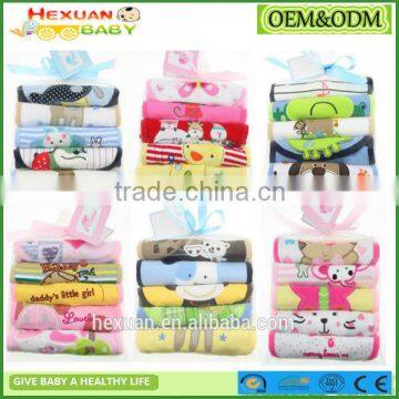 OEM or Stocked ,5PCS/SET Baby Bibs set,Mesh bag baby Babybibs set,100%cotton bib