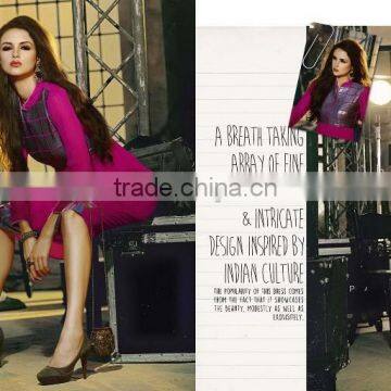 Purple Color on Vibrant Design Print Bliss Charm Designer Kurtis