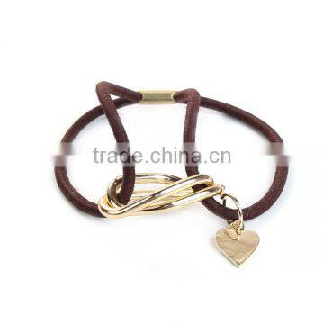 Iron Based Alloy Elastic Hair Ties Heart Coffee