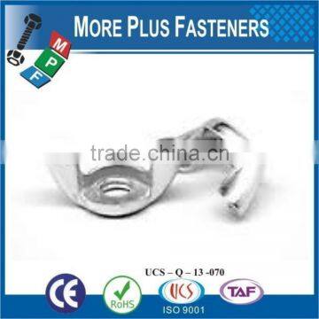 Made in Taiwan Brass Plated Coarse Thread Zinc Plating Steel Stamped Wing Nut photo-3