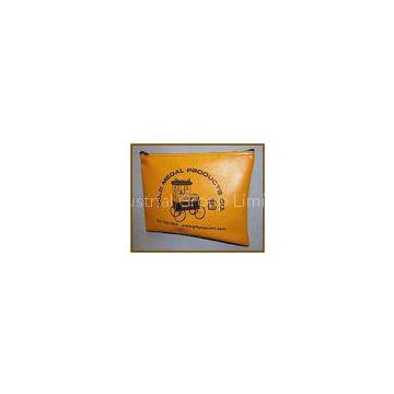 Customized Expanded Vinyl Zipper Bank Bags Orange 10.5\