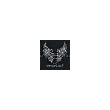 Colorful Hot fix angel wing Rhinestone Heat Transfers 19.5cm  x21.5cm