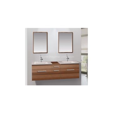 MDF +melamine Wall Hang Vanity with Double  Bathroom Cabinet