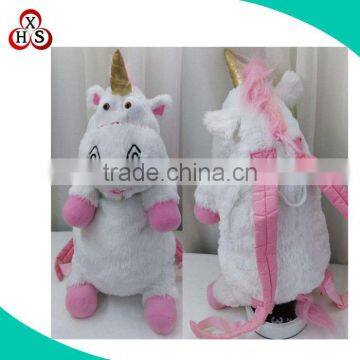 Wholesale factory price kids backpack soft plush unicorn backpack bag