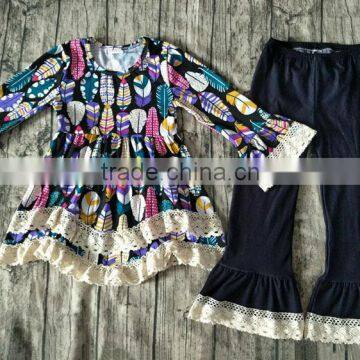 Yiwu Hot Sale Children Clothes Boutique Girl Clothing Outfits Double Ruffle Outfit Kids Clothing Wholesale photo-2
