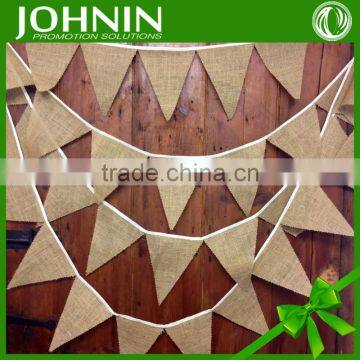 2016 new products Fast shipping decoration triangle shape blank burlap bunting