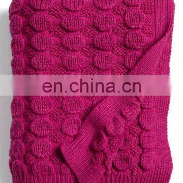 fashional newest design pretty elegant warm soft jacquard knit throw