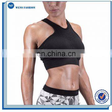 Comfortable yoga wear wholesale dry fit sports bra women fitness seamless performance gym bra black