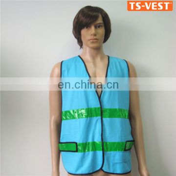 Logo Customized PVC Strap Car Blue Reflective Vest