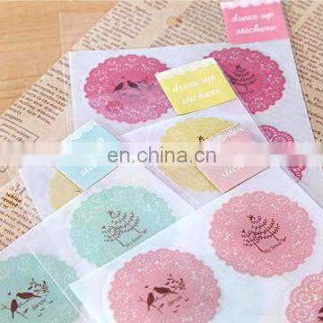 5Color Available Round Lace Gift Box/Bag Label Baking Bag Sealing Sticker Baby Shower Gift Decoration Craft Packing DIY Material