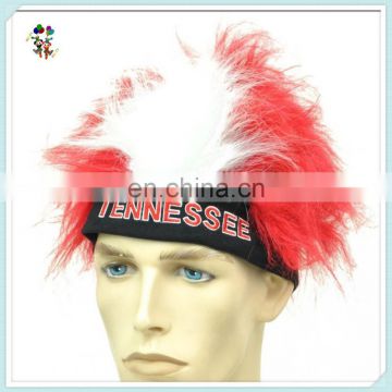 Custom Color Team Cheap Synthetic Sports Fan Headband Wigs HPC-0084