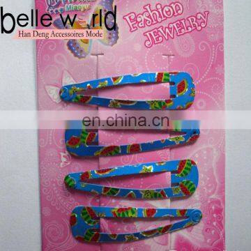 Chinese Sale Fruit Print Fancy Metal Hair Clips Wholesale