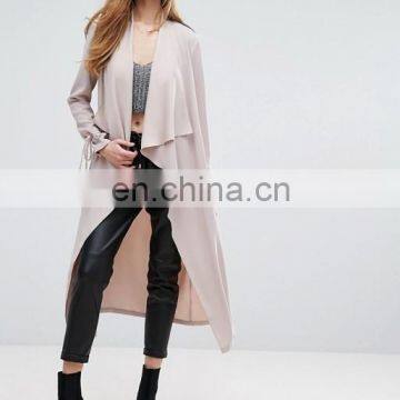 High Quality OEM Service Cheap Price Open Front 00% Polyester Women Dust Coat