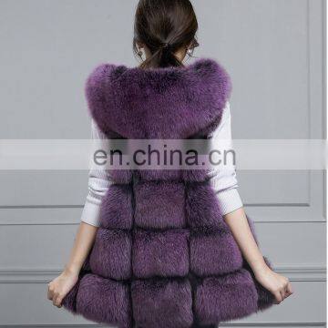 Russian Style Fox Fur Vest With Hat Real Fox Fur Gilet For Women photo-3