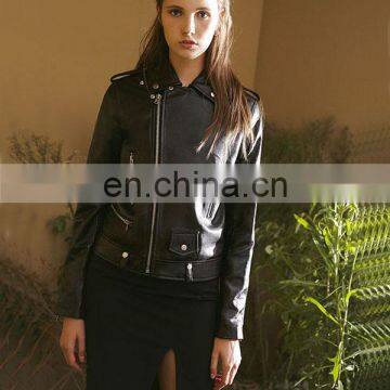 PU Leather Moto Women Jacket photo-4
