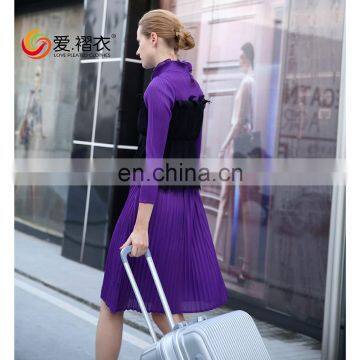 2017 Elegant Women Clothes Fake Two Pieces Bandage Dress With Lace Design photo-6