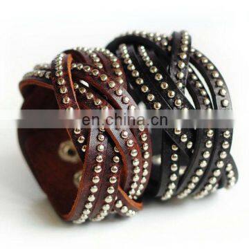 stud leather bracelet hand crafted in india