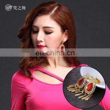 P-9084 New Arrival Tribal Indian Red Diamond Women Belly Dance Earrings Jewelry Accessory photo-6