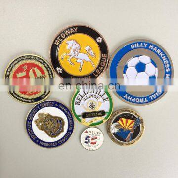 Zinc alloy casting coin shiny copper custom design and logo coin with horse pattern