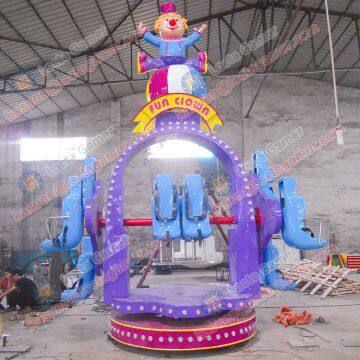 Zhongshan Amusement Theme Park Equipment Swing Rides Rotation 10 Seat Happy Clown Game Machine Earn Money, Kiddie Rides