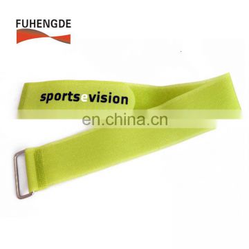 hook and loop metal buckle strap with logo printing