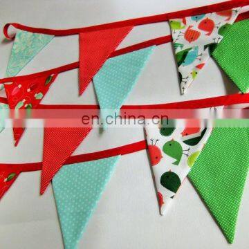 Hot selling decorative colored polyester triangle pennant string flag