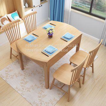 Nordic style all solid wood family dining table and chair