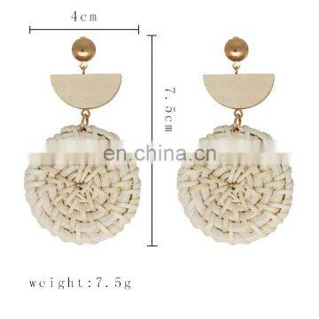 Женские вязаные из ротанга серьги. Стиль ретро. Подвески для девушек и женщин с бахромой и жемчугом. Серьги-капли. Ювелирные украшения Brincos photo-2
