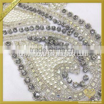 Embroidery High Quality Bridal Appliques Rhinestone FHA-048 photo-3