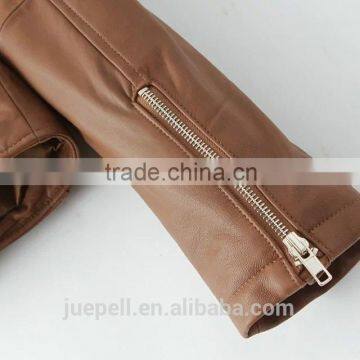 Jacket OEM 2015 Fashion Zippered Faux Leather Moto Jacket photo-5