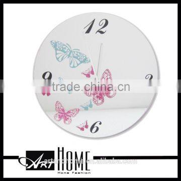 Round Wall Clock Cheap Wall Clock Special Dial Design with butterfly