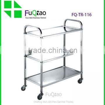 Hot Sale Design Customed Logo Stainless Steel hotel room service trolleys 3 layers