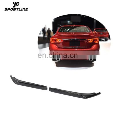 JCSPORTLINE Carbon Fiber Q50 Front Splitter Canards for Infiniti Q50 Hybrid Sport Sedan 4-Door 2014-2017