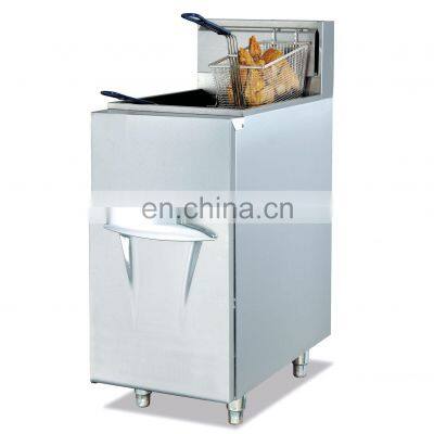 High Quality 35 Liters Stainless Steel Gas Deep Fryer with One Tank 2 Basket