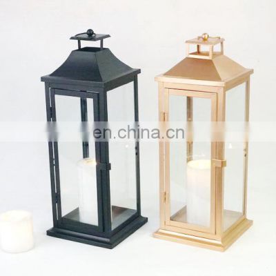 White Rechargeable Led Lantern Metal Lantern Led Candle Holder For Indoor Decoration