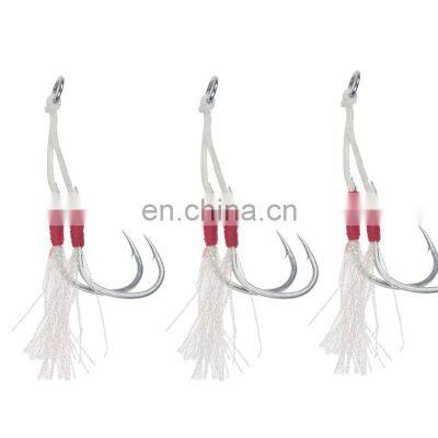 slow jigging pike assist hooks pitch jig assist hooks double assist jigging hooks