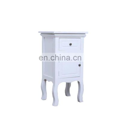 Eco-friendly solid wood white nightstand bedside table drawers