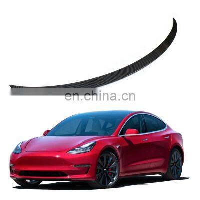 Factory Car Wing For Tesla Model 3 Carbon Fiber Spoiler Matte Original Style Rear Trunk Tail