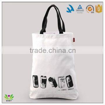 Natural fabric printed shopping bag